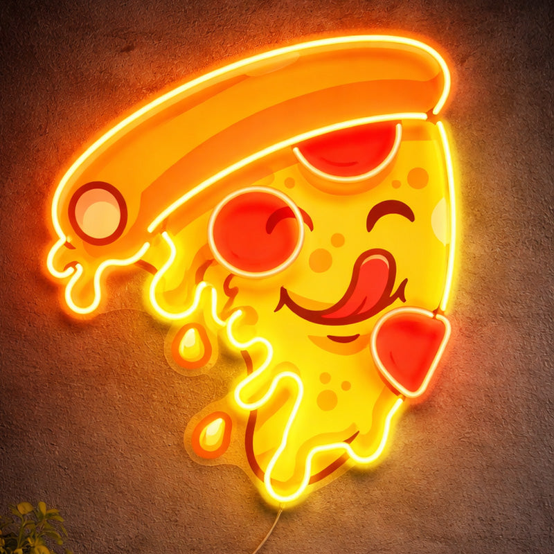 Neon Signs For Kitchen - LED Pizza Slice Wall Light Decor
