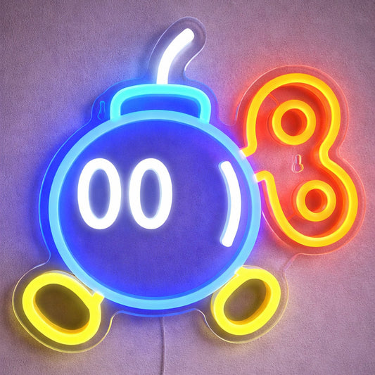 Neon Signs for Kids Room – Cartoon Bomb LED Decor