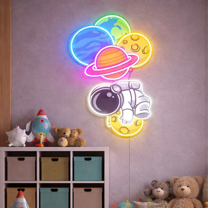 Neon Signs for Kids Room – Space Astronaut LED Decor
