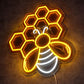 Neon Signs for Living Room Wall - Honeycomb Bee LED Light
