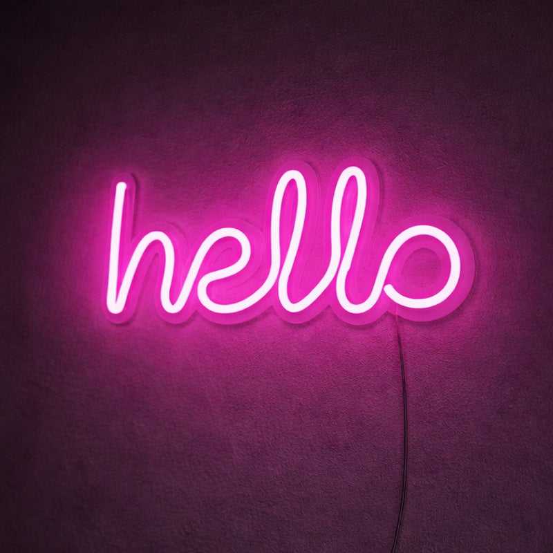 Neon Signs for Living Room Wall – Hello Pink LED Sign Aesthetic Decor