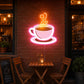Neon Sign For Coffee Shop - Pink Cup LED Wall Sign