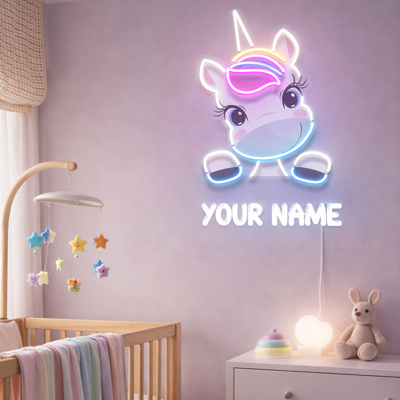 Nursery Neon Sign Night Light - Custom Unicorn Name
