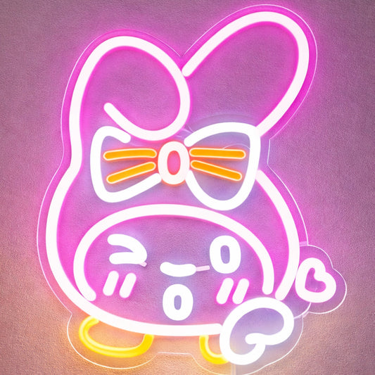 Nursery Neon Sign Night Light - Cute Bunny Decor
