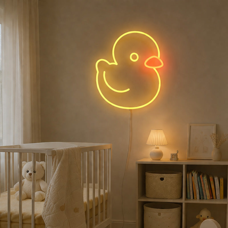 Nursery Neon Sign Night Light - Cute Duck Decor
