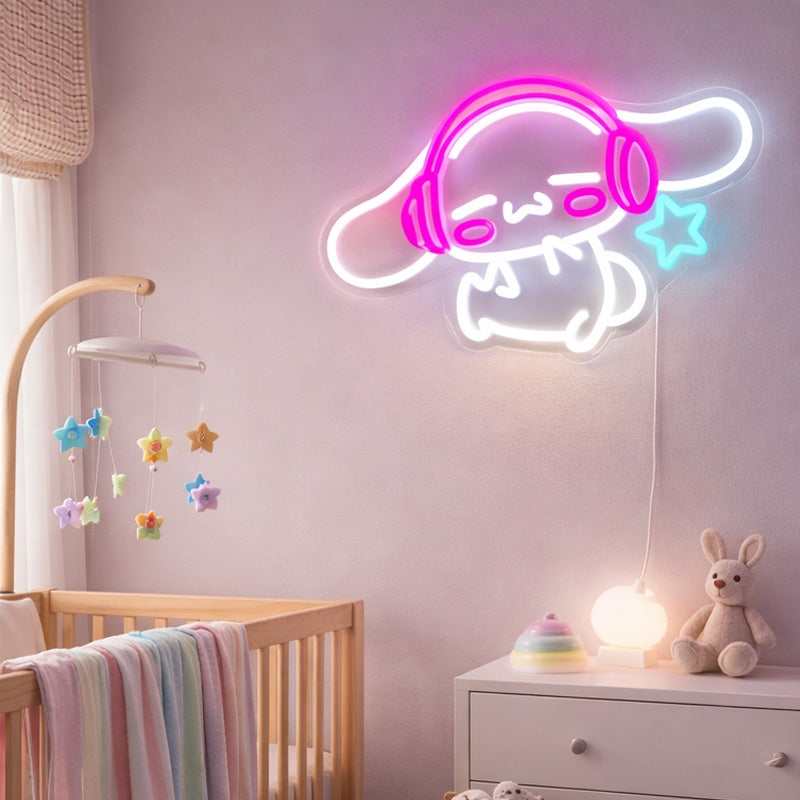 Nursery Neon Sign Night Light - Cute Puppy Decor
