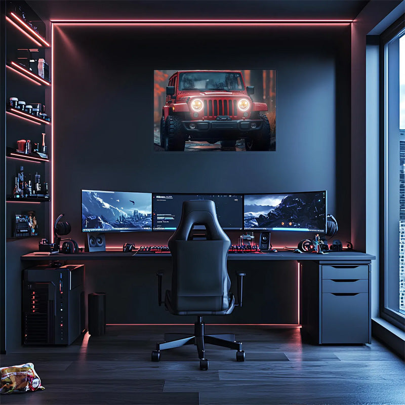 Off-Road SUV Wall Art with LED Glow – UV-Printed Automotive Acrylic, Man Cave & Garage Decor
