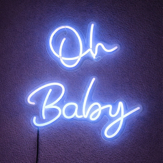 Oh Baby Neon Sign – Aesthetic LED Wall Decor for Bedroom, Nursery & Baby Shower