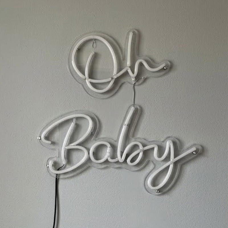 Oh Baby Neon Sign – Aesthetic LED Wall Decor for Bedroom, Nursery & Baby Shower