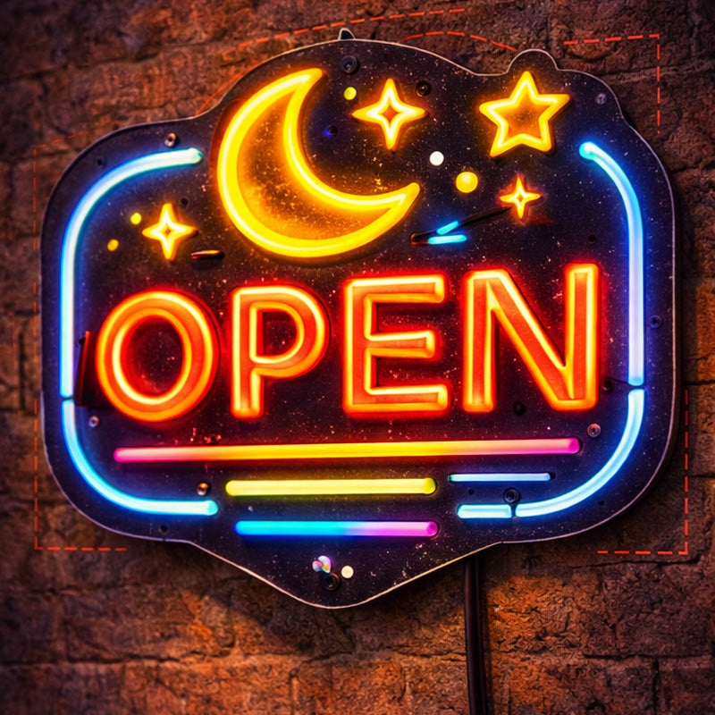 Open LED Neon Sign – Modern Business Wall Light Decor