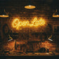 Open Late Script LED Neon Sign for Bar, Café and Storefront Wall Decoration