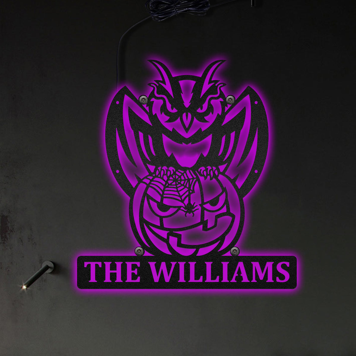 Owl Halloween Amazing Style Personalized - Led Light Metal - Owls Matrix LTD