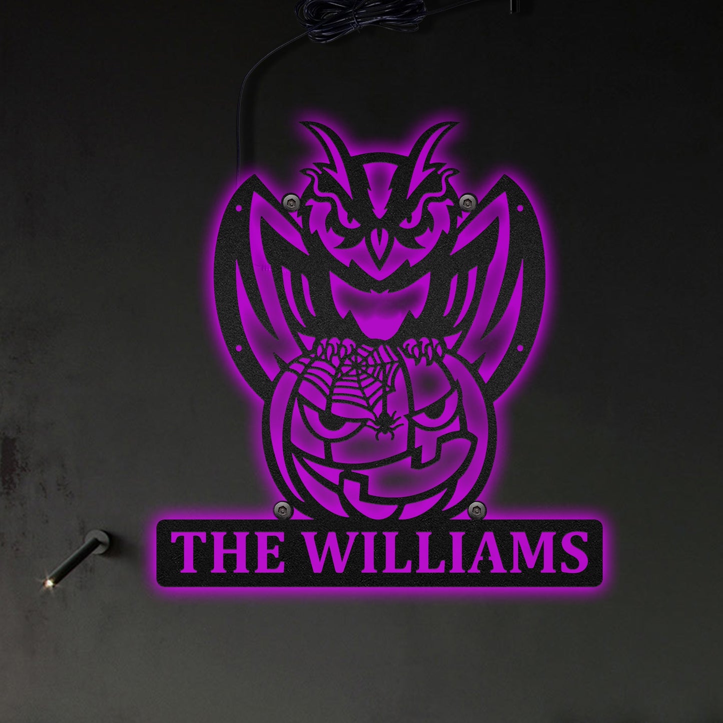 Owl Halloween Amazing Style Personalized - Led Light Metal - Owls Matrix LTD