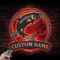 Personalized Atlantic Salmon Fishing Metal Wall Signs With RGB Led Light