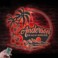 Personalized Beach House Hawaiian Flower Scene Metal Wall Signs With RGB Led Light