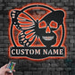 Personalized Butterfly Skull Metal Wall Signs With RGB Led Light