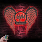 Personalized Couple Angel Wings Name Date Metal Wall Signs With RGB Led Light