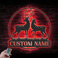 Personalized Couple Reindeer Deer Hunting Metal Wall Signs With RGB Led Light