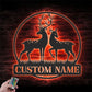 Personalized Couple Reindeer Deer Hunting, Metal Wall Signs With RGB Led Light