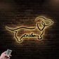 Personalized Dachshund Dog, Metal Wall Signs With RGB Led Light