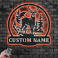 Personalized Deer And Mountain Metal Wall Signs With RGB Led Light