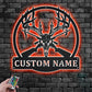 Personalized Deer Skull Hunting Metal Wall Signs With RGB Led Light