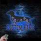 Personalized FLoral Dachshunds Metal Wall Art LED Light, Metal Wall Signs With RGB Led Light