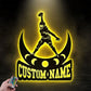 Personalized Football Player Metal Sign, Metal Wall Signs With RGB Led Light