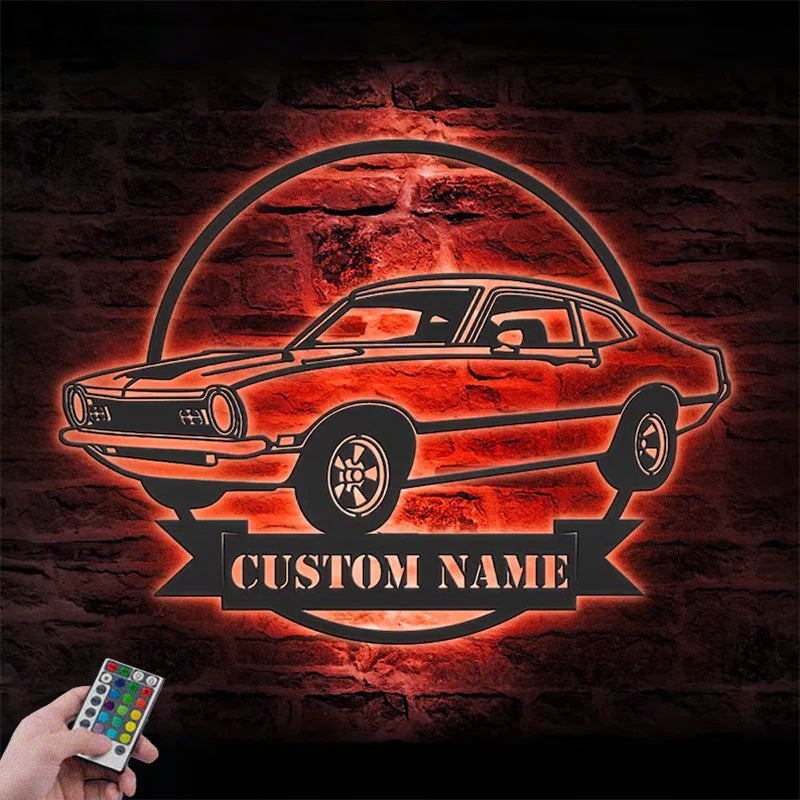 Personalized Garage Metal Wall Signs With RGB Led Light