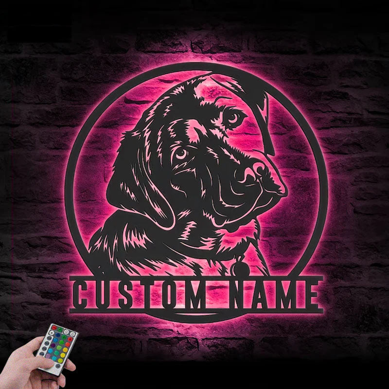 Personalized Labrador Retriever, Metal Wall Signs With RGB Led Light