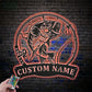 Personalized Largemouth Bass Fish Pole Metal Wall Signs With RGB Led Light