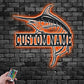 Personalized Marlin Fish Metal Wall Art Sign Decoration For Room With LED Light