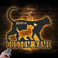 Personalized Mom Baby Cat, Metal Wall Signs With RGB Led Light