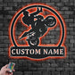 Personalized Motocross Motorcycle Metal Wall Signs With RGB Led Light