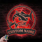 Personalized Red Drum Fishing Metal Wall Signs With RGB Led Light