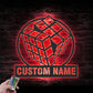 Personalized Rubik's Cube Metal Wall Signs With RGB Led Light