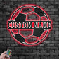 Personalized Soccer Player Name Sign Decoration For Room, Metal Wall Signs With RGB Led Light