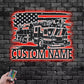 Personalized US Fire Truck Metal Metal Wall Signs With RGB Led Light