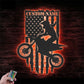 Personalized US Motocross Biker, Metal Wall Signs With RGB Led Light