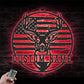 Personalized US Patriotic Deer Hunting Metal Wall Signs With RGB Led Light