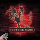 Personalized Valentine Couple Chicken Love Farmhouse Metal Wall Signs With RGB Led Light