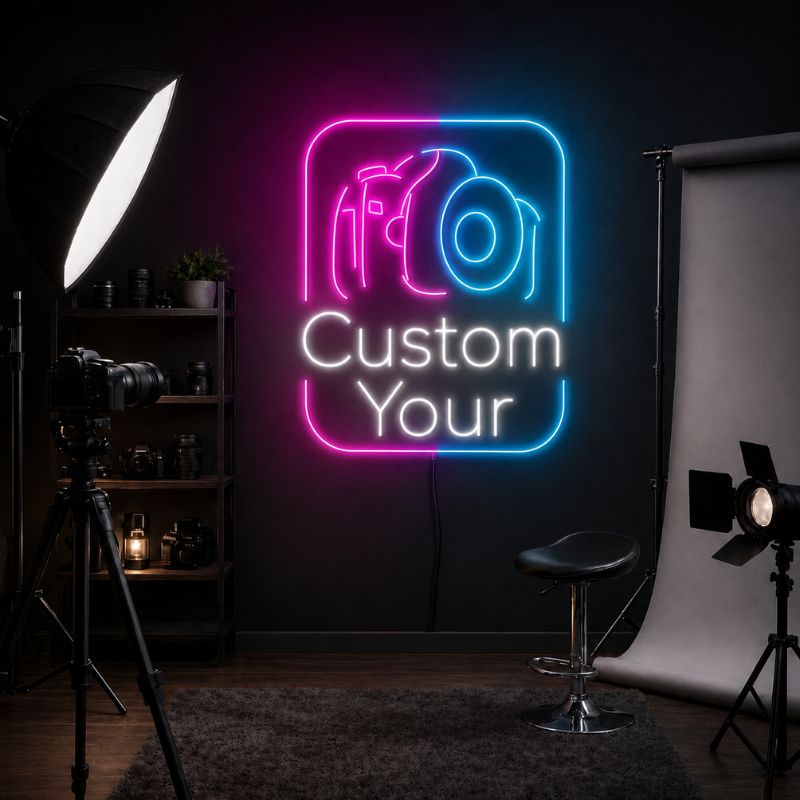 Photography Studio Neon Sign - Camera Wall Decor Light | Custom Your