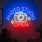Photography Studio Neon Sign - Camera Open Wall Light | Custom Your