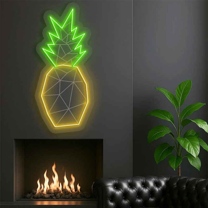 Pineapple Neon Sign – Tropical LED Wall Decor for Kitchen & Kids’ Rooms