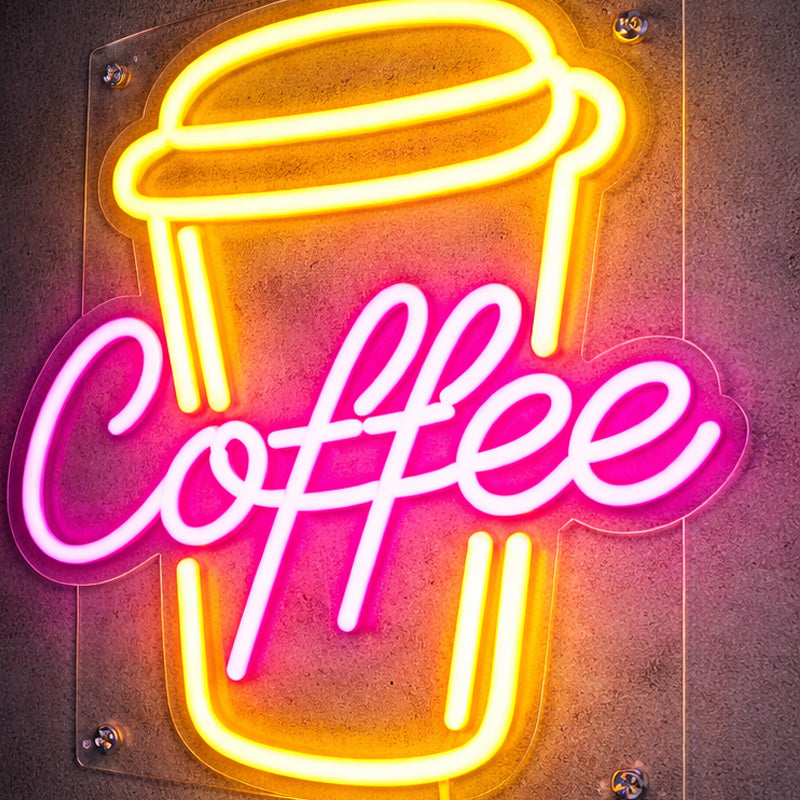 Pink Coffee Neon Sign – Takeaway Cup LED Wall Light