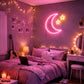Pink Moon Neon Sign – Aesthetic LED Wall Decor for Cozy Bedroom & Room Setup