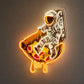 Pizza Neon Sign - Astronaut Riding Melting Pizza Art