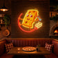 Pizza Neon Sign - Flying Pizza Character Wall Decor