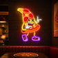 Pizza Neon Sign - Funny Cartoon Pizza Slice Wall Decor
