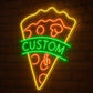 Pizza Neon Sign - Giant Slice Green Banner Wall Decor